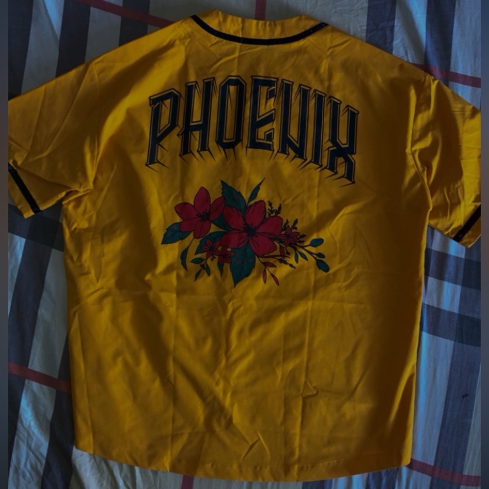 Phoenix Black Yellow Baseball rose Jersey MLB . Mens size M (NEW)